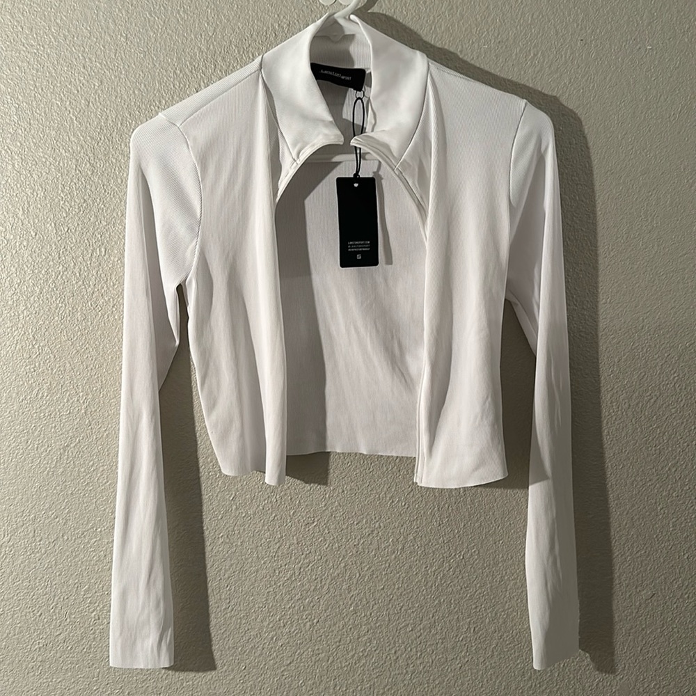 COPY - NWT Revolve Lanston Train Ribbed Cropped Zip Up